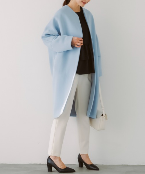 ⬛︎オラフ⬛︎未使用タグ付SONO ソーノ　マシュマロショートコート ネイビー Sono（ソーノ）の「【SONO/ソーノ】マシュマロショートコート FLARED