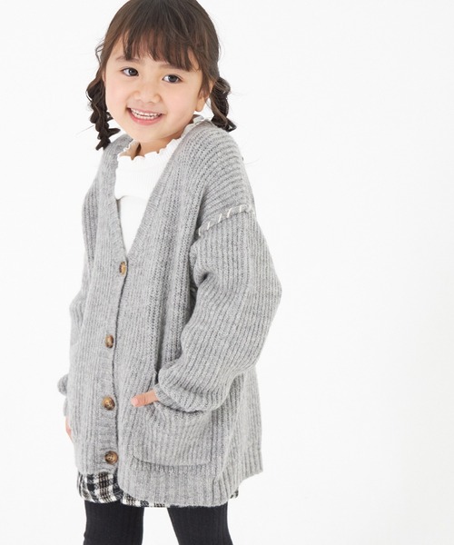 Seraph 子供服 セラフ フラワー刺繍 ケーブルニット