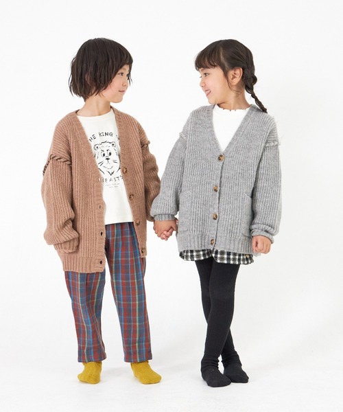Seraph 子供服 セラフ フラワー刺繍 ケーブルニット