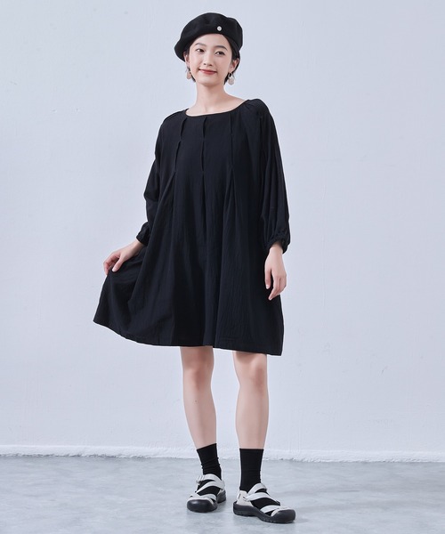 On One's Own チュニック 綿100％・チュニック丈・タックステッチ入り