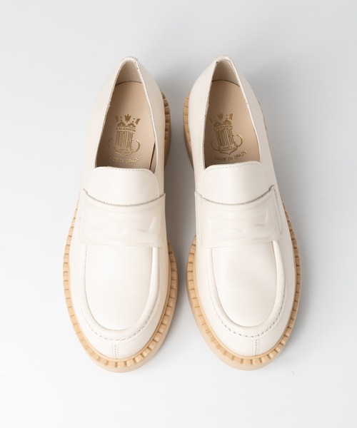 新品 BONTRE ボントレ レザー ホワイト ローファー　39 BONTRE（ボントレ） ローファー パフィーベルトローファー/BONTRE