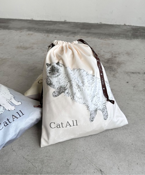 nicott（ニコット） ポーチ NC:カワムラオリエ CAT ALL ネコ巾着L