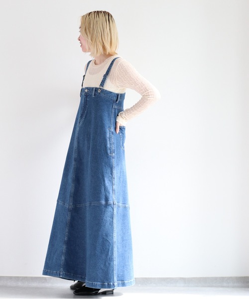 再構築 リメイクデニム ジャンパースカート cepo（セポ） ジャンパースカート リメイクライク デニムフレアー