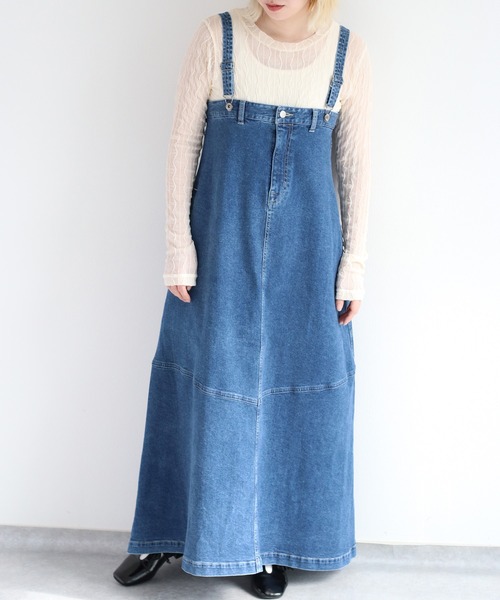 再構築 リメイクデニム ジャンパースカート cepo（セポ） ジャンパースカート リメイクライク デニムフレアー