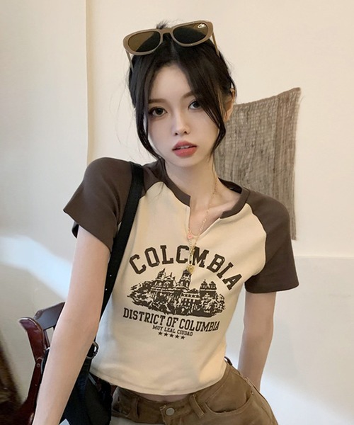 tシャツ フロントロゴ ラグランピチT レディース : ZOZOTOWN
