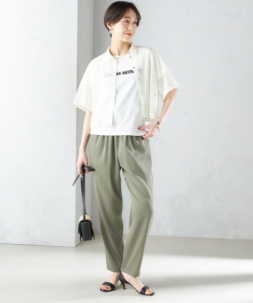 SHIPS（シップス） パンツ 「手洗い可能」トリアセテート ドロスト