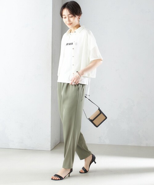 SHIPS（シップス） パンツ 「手洗い可能」トリアセテート ドロスト