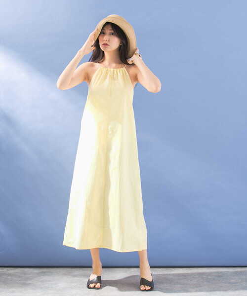 LE ワンピース le HALTER-NECK DRAWSTRING ONE-PIECE : ZOZOTOWN Yahoo