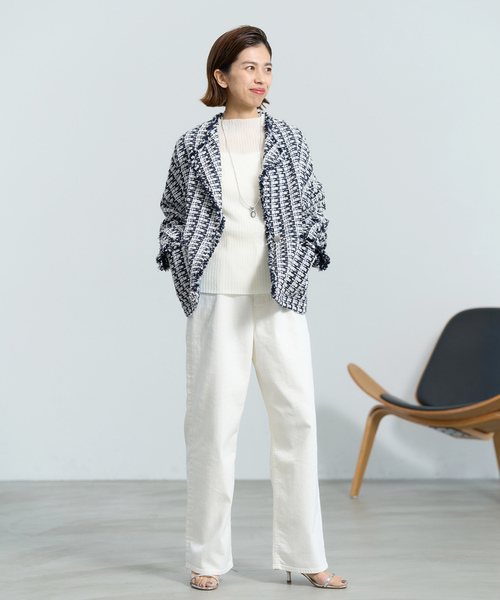 IENA（イエナ） ノーカラージャケット 36 ブルー系その他 レディース