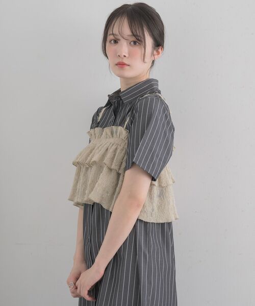 RETROGIRL シャツワンピース フリルビスチェSETシャツOP