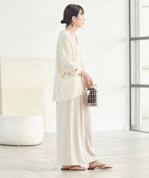 plage PLAIN Vネック カーディガン　ベージュ　新品　タグ付き plage PLAIN Vネックカーデベージュ