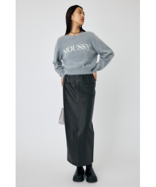 MOUSSY LOGO KNIT マウジーロゴニット オーバーサイズ グレー ZOZO・一部店舗限定】MOUSSY LOGO KNIT / マウジーロゴニット（ニット