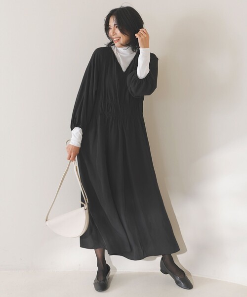 【洗える】デシンドットワンピース