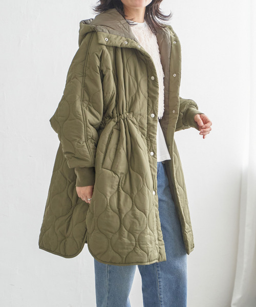 VENCE EXCHANGE ダウンコート ダウンジャケット 中綿キルトフード付き