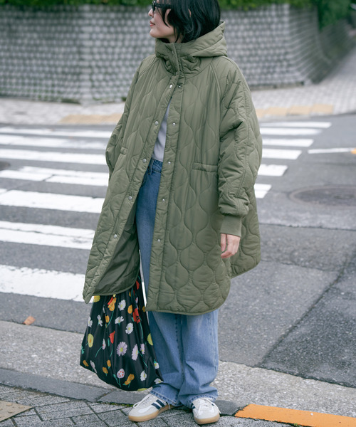 VENCE EXCHANGE ダウンコート ダウンジャケット 中綿キルトフード付き