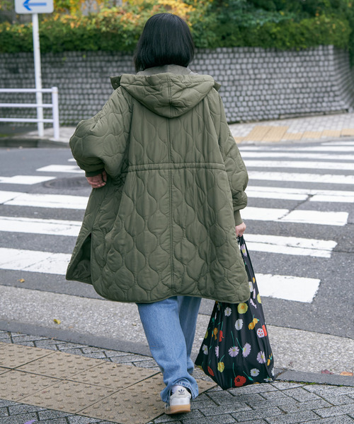 VENCE EXCHANGE ダウンコート ダウンジャケット 中綿キルトフード付き