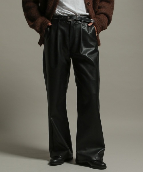 LURAKU ワイドパンツ パンツ 「LURAKU」Leather Wide Pants / レザー