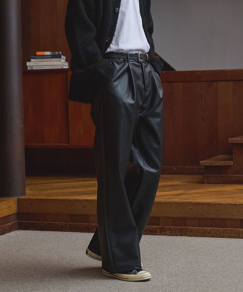 LURAKU ワイドパンツ パンツ 「LURAKU」Leather Wide Pants / レザー