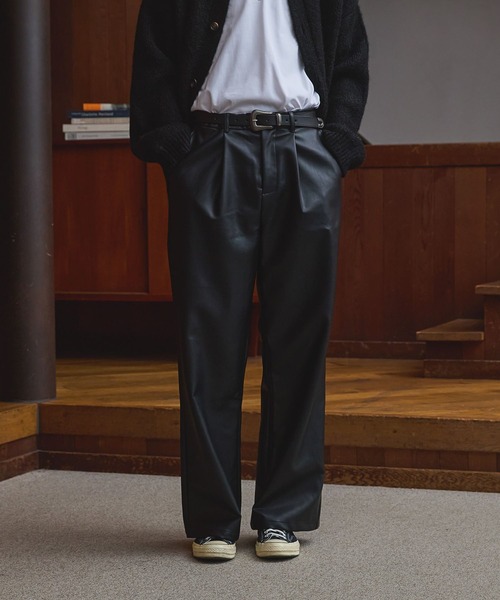 LURAKU ワイドパンツ パンツ 「LURAKU」Leather Wide Pants / レザー