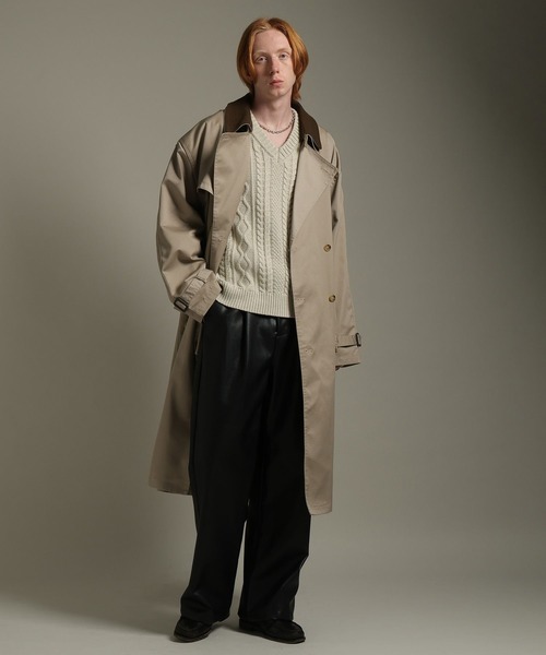 LURAKU パンツ 「LURAKU」Leather Wide Pants / レザーワイドパンツ