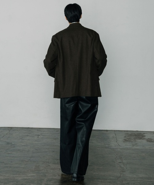 LURAKU パンツ 「LURAKU」Leather Wide Pants / レザーワイドパンツ