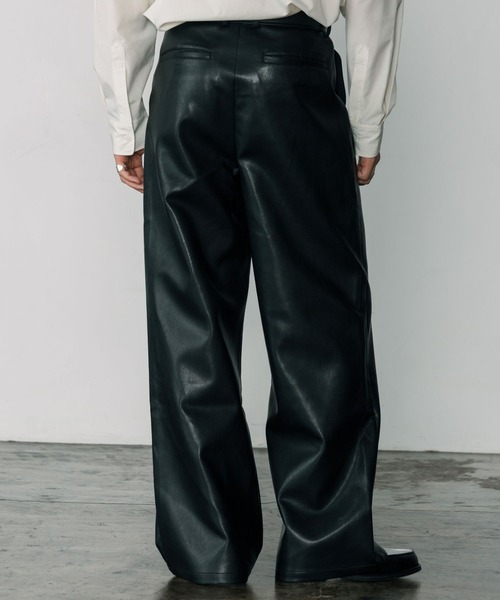 LURAKU パンツ 「LURAKU」Leather Wide Pants / レザーワイドパンツ