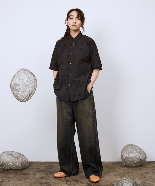 Dulcamara（ドゥルカマラ） シャツ LogoカットJQショートヨークSL