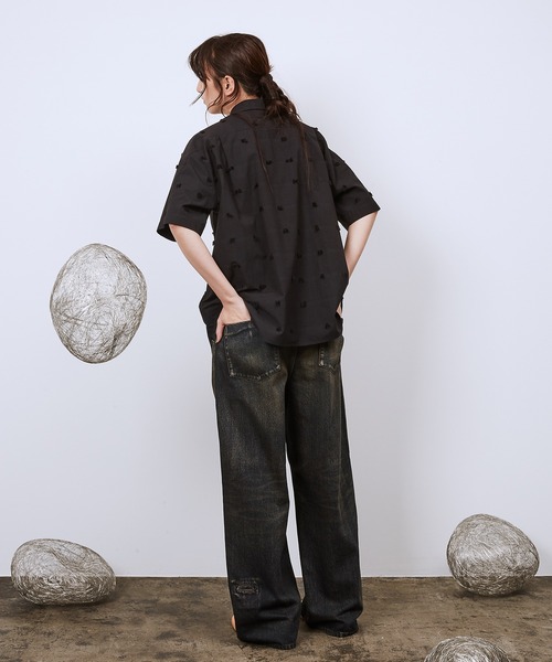 Dulcamara（ドゥルカマラ） シャツ LogoカットJQショートヨークSL