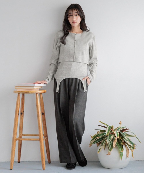 LOWRYS FARM（ローリーズファーム） tシャツ フラワーガーター2P