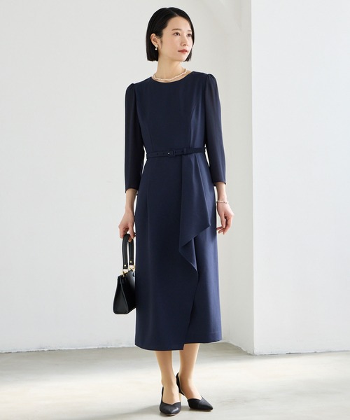 BCBGMAXAZRIA❤ワンピース　ドレス　ラッフル　アシメトリー ラッフルアシンメトリーワンピース[品番：MKSW0063820]｜EATME