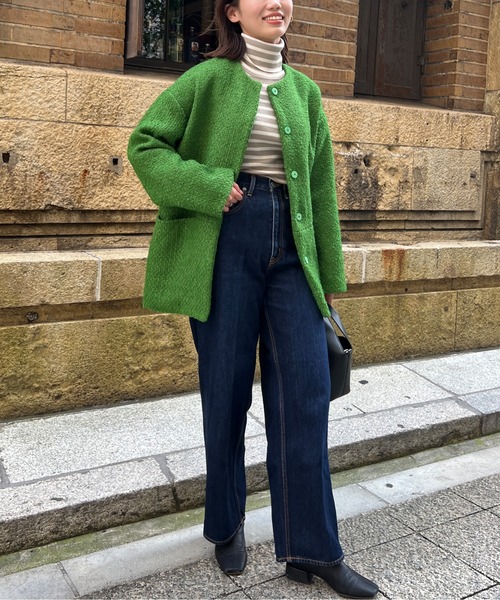 「Chez toi」 ツイードジャケット FREE オフホワイト レディース_画像9