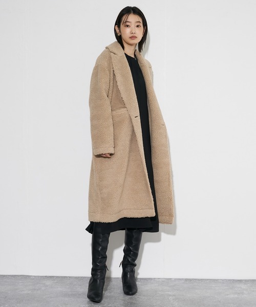 「Audrey and John Wad」 チェスターコート M ベージュ レディース_画像4