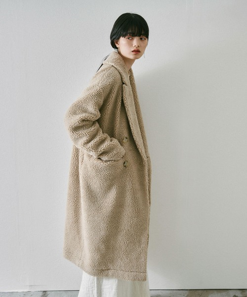 「Audrey and John Wad」 チェスターコート M ベージュ レディース_画像9