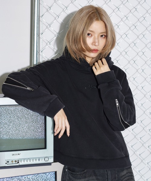 パーカー ヘビーウェイトヴィンテージ加工バックジッププルパーカー