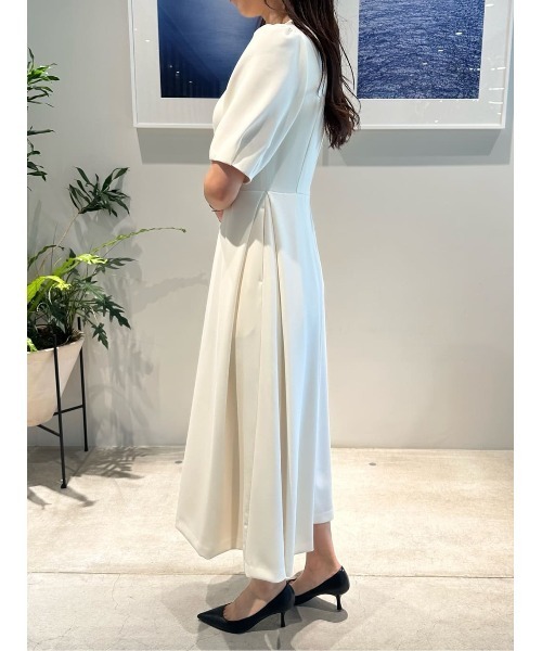 【定価3万5000円】タグ付き未使用品番　エストネーションワンピース ESTNATION / タフタニットコンビワンピース《ONLINE EXCLUSIVE
