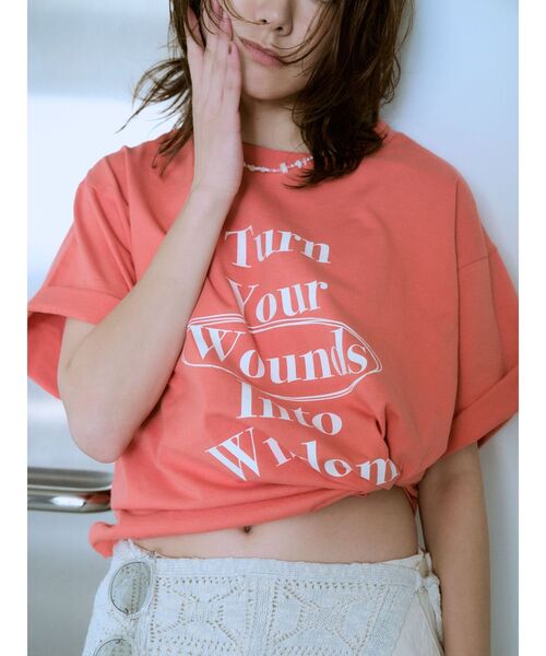 Ungrid tシャツ ヴィンテージウォッシュロゴビッグTee