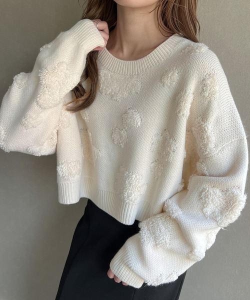 「JUNOAH」 長袖ニット MEDIUM グリーン レディース_画像2