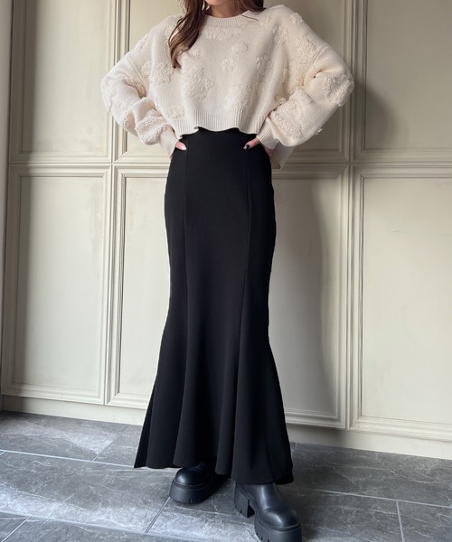 「JUNOAH」 長袖ニット MEDIUM グリーン レディース_画像3