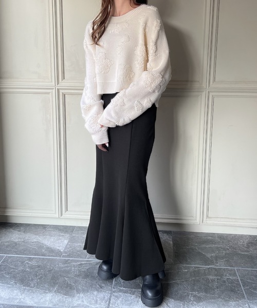 「JUNOAH」 長袖ニット MEDIUM グリーン レディース_画像4