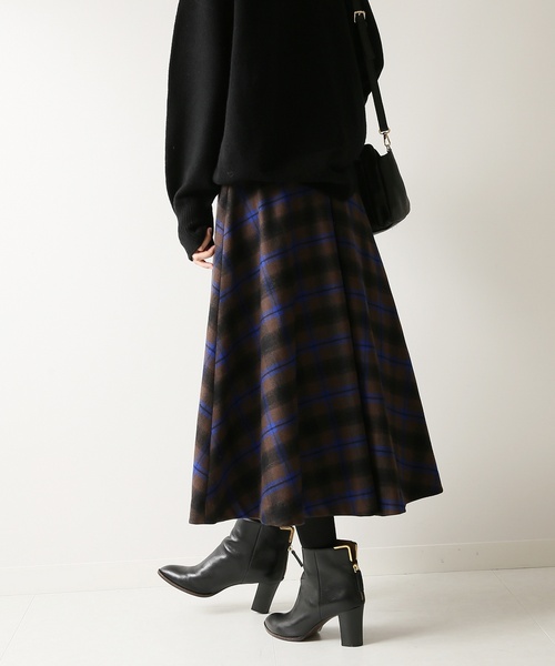 Spick & Span」 フレアスカート 38 ブラウン レディース