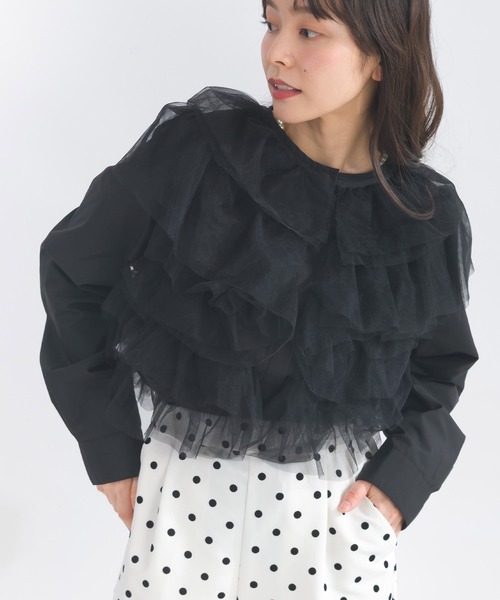 PICCIN PERLA ブラウス シャツ チュールティアードブラウス レディース 