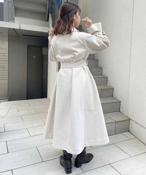 [one after another NICE CLAUP] пальто с отложным воротником LARGE черный женский 