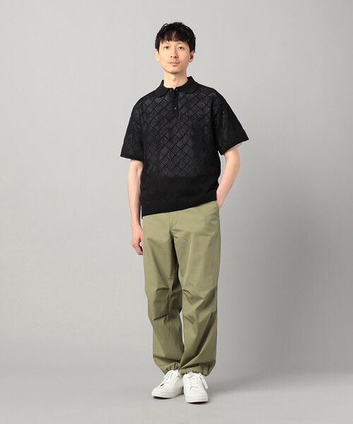 セーター ニット メッシュ編み ニットポロ メンズ