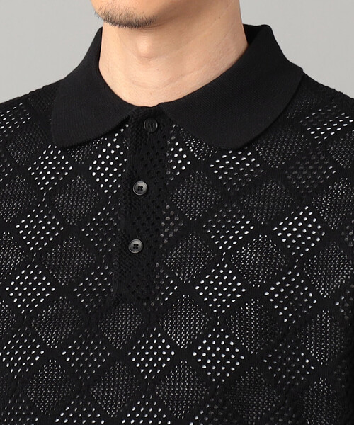 COMME CA MEN（コムサメン） セーター ニット メッシュ編み ニットポロ