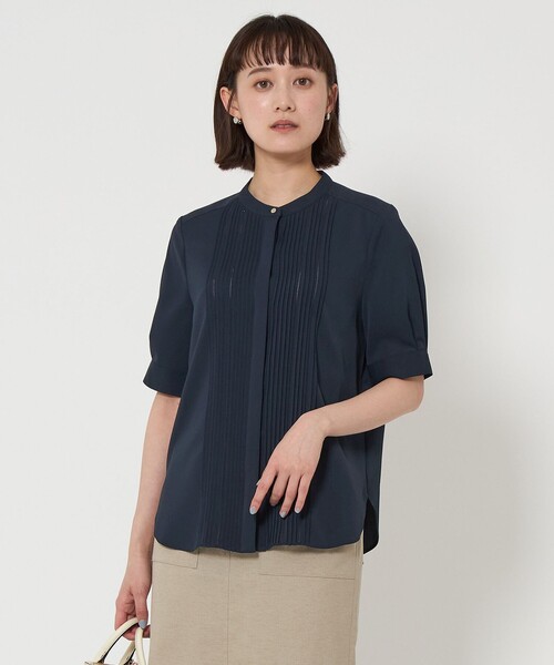 ピンタックショートスリーブブラウス green label relaxing ブラウス シャツ ピコピンタック ショート