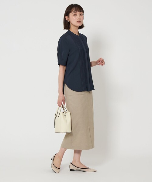 green label relaxing ブラウス シャツ ピコピンタック ショート