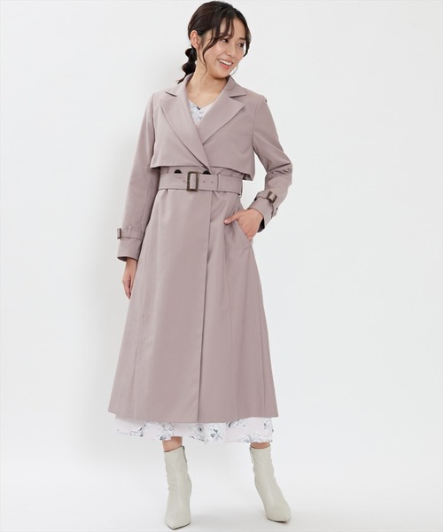 「SWINGLE」 トレンチコート SMALL ベージュ レディース_画像3