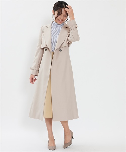 「SWINGLE」 トレンチコート SMALL ベージュ レディース_画像7