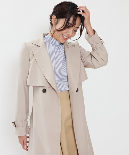 「SWINGLE」 トレンチコート SMALL ベージュ レディース_画像9