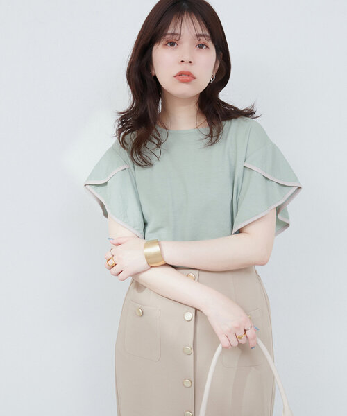 tシャツ ラッフルスリーブプルオーバー レディース UNTITLED tシャツ ラッフルスリーブプルオーバー レディース